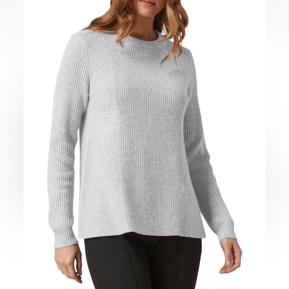 Lk Bennett Alma Wool Gray Knit Long Sleeve Pullover Sweater Sz Medium